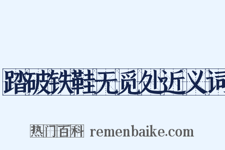 踏破铁鞋无觅处近义词是什么意思的图片